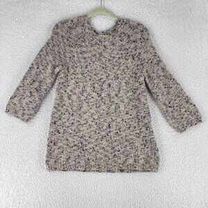 Lou & Grey Ivory Fuzzy Knit Sweater Womens Pullover 3/4 Sleeve Casual Size‎ XS